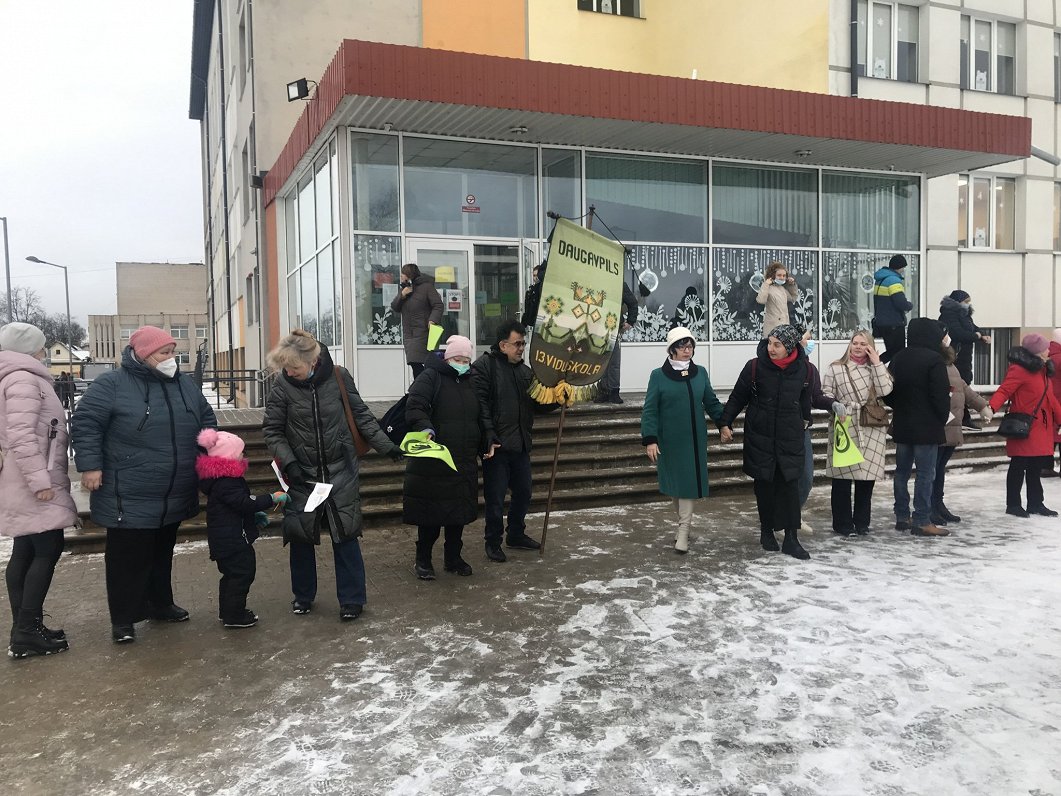 Skolu reformas protesti Daugavpilī. 2022. gada janvāris.