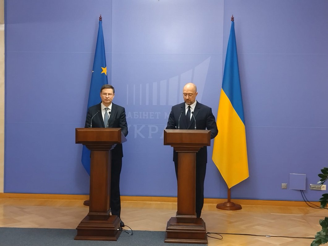 EK izpildviceprezidents Valdis Dombrovskis vizītē Ukrainā.