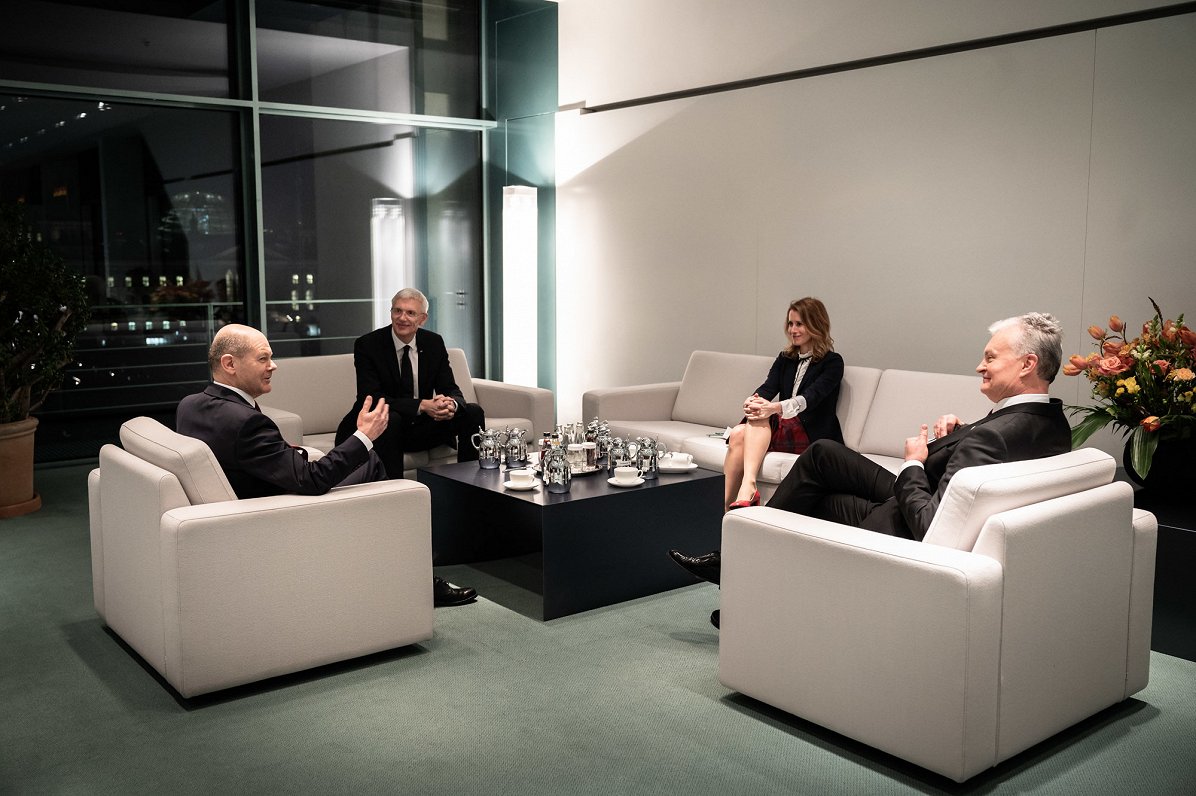 Baltijas valstu līderi Berlīnē tiekas ar Vācijas kancleru (10.02.2022)