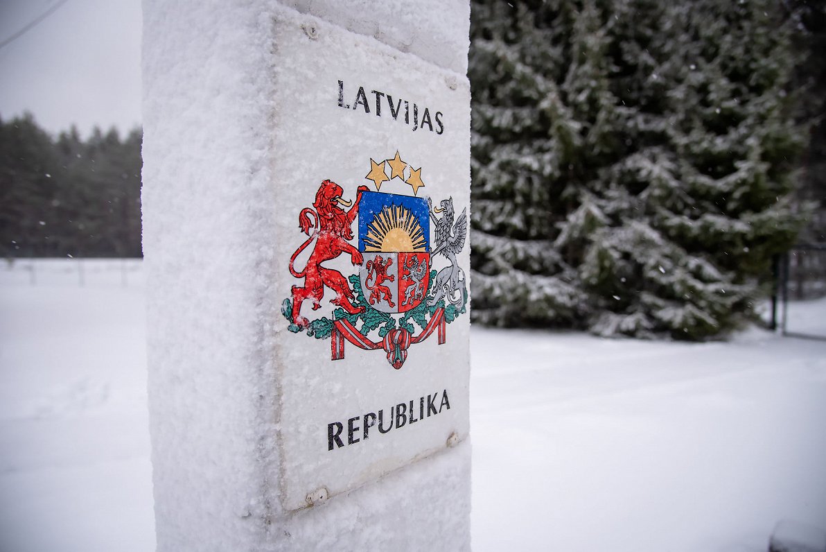 Valsts robežas stabs pie Latvijas-Baltkrievijas robežas.