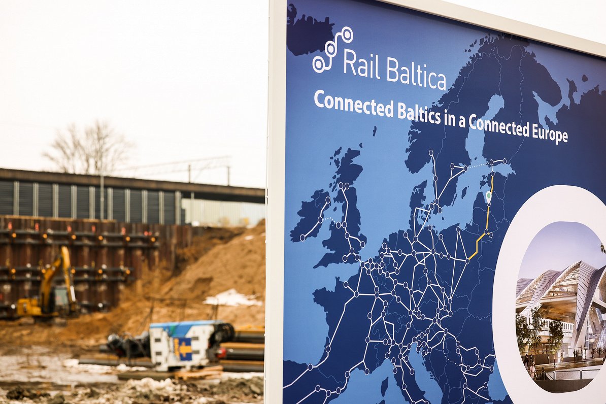Rail Baltica construction site in Rīga