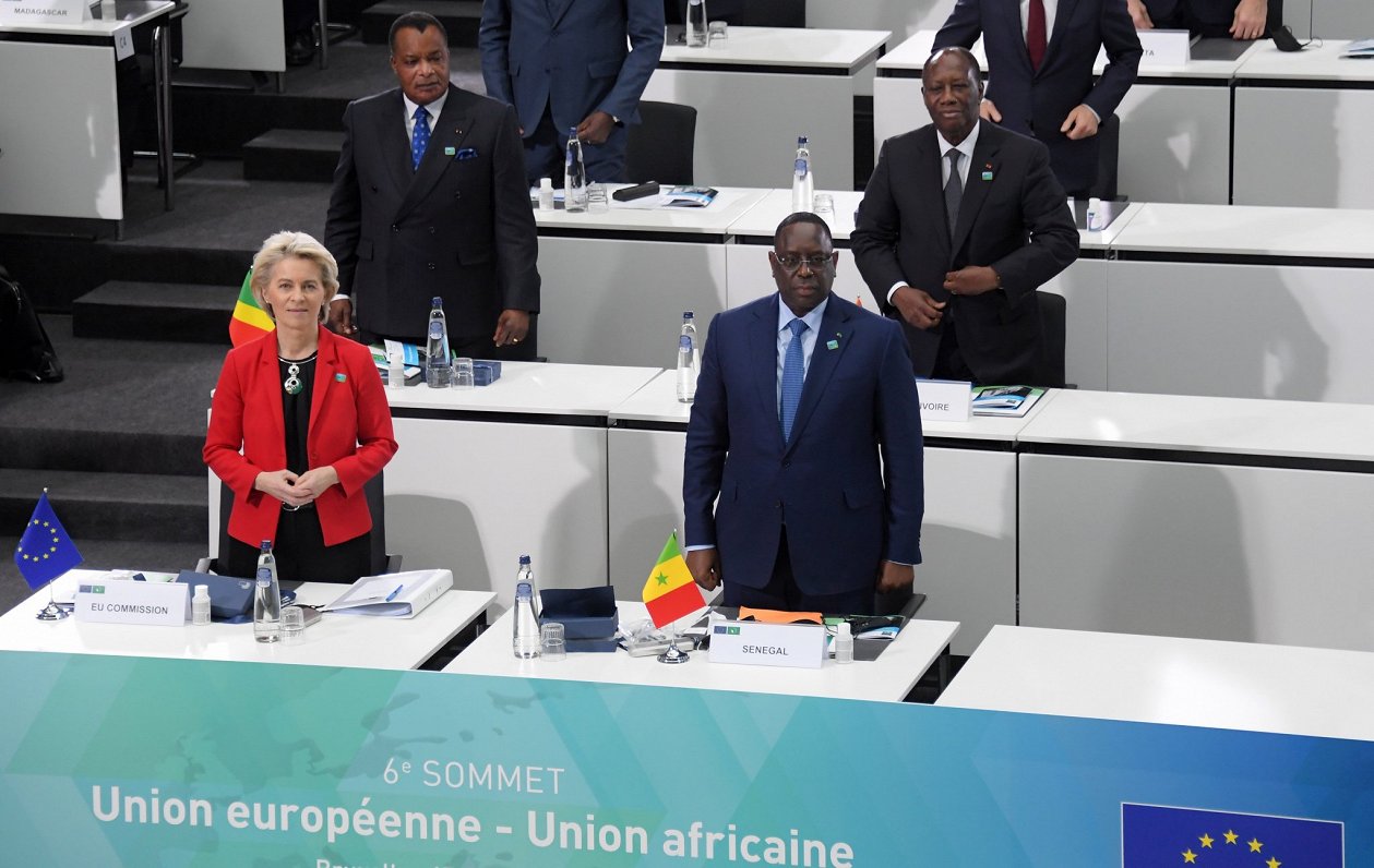 Eiropas Komisijas priekšsēdētāja Urzula fon der Leiena un Senegālas prezidents, Āfrikas Savienības p...