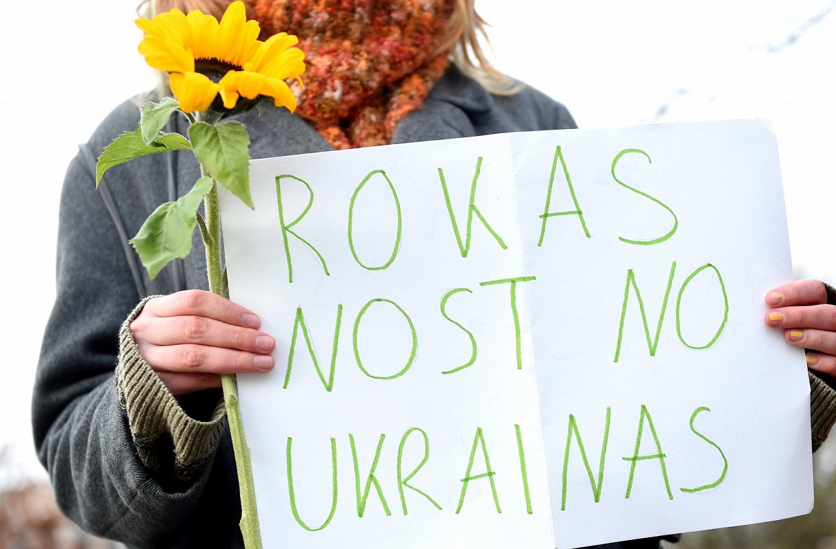 Protesta akcija Ukrainas atbalstam. 24.02.2022