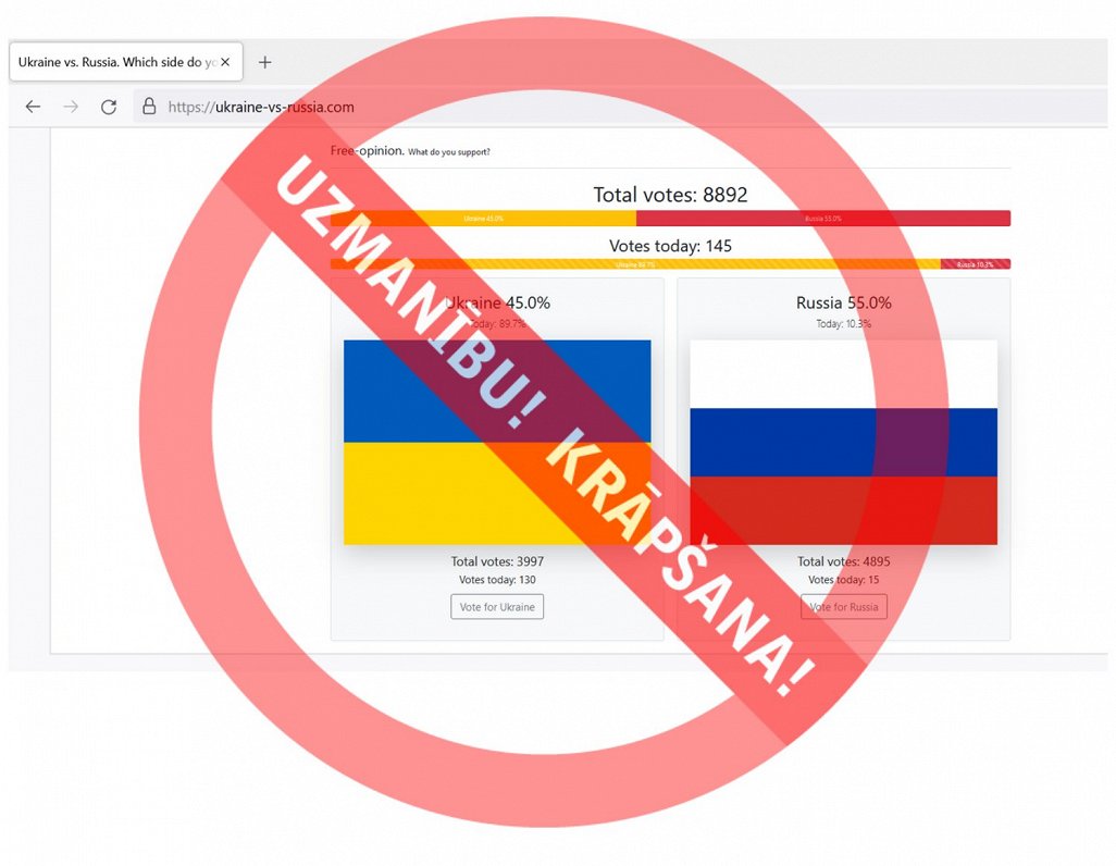 Vairāku iestāžu darbiniekiem nosūtīts e-pasts ar balsojumu par atbalstu Ukrainai vai Krievijai.