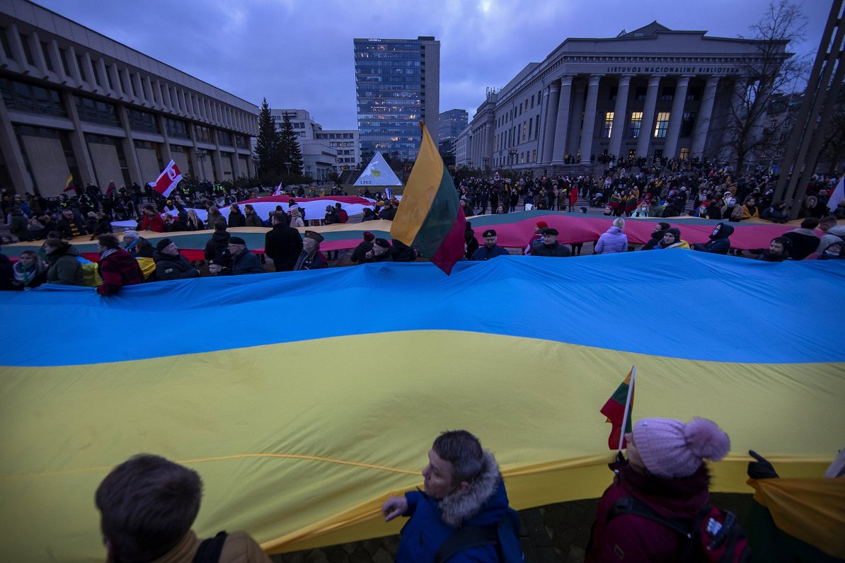 Ukrainas atbalsta akcija Viļņā.