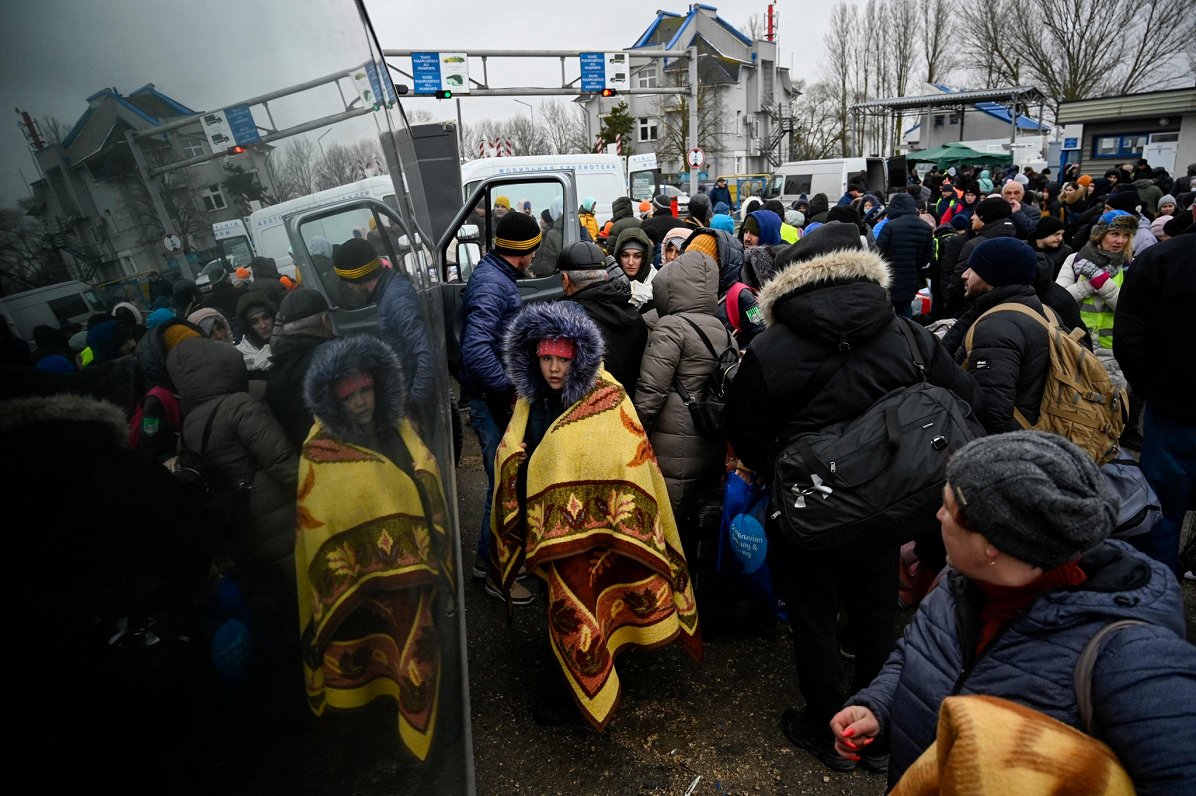 Ukrainas bēgļi uz Ukrainas – Moldovas robežas, 01.03.2022.