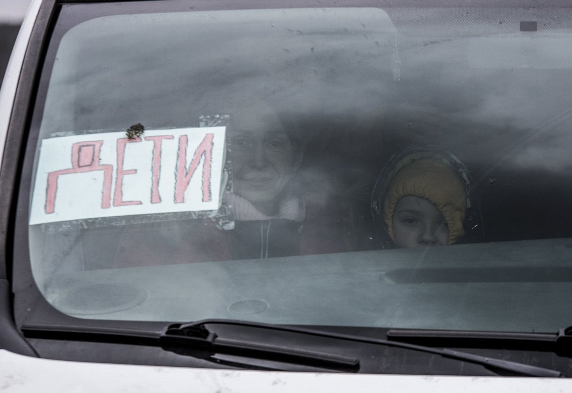 Эвакуация гражданского населения. Украина, Ирпень, близ Киева, 06.03.2022