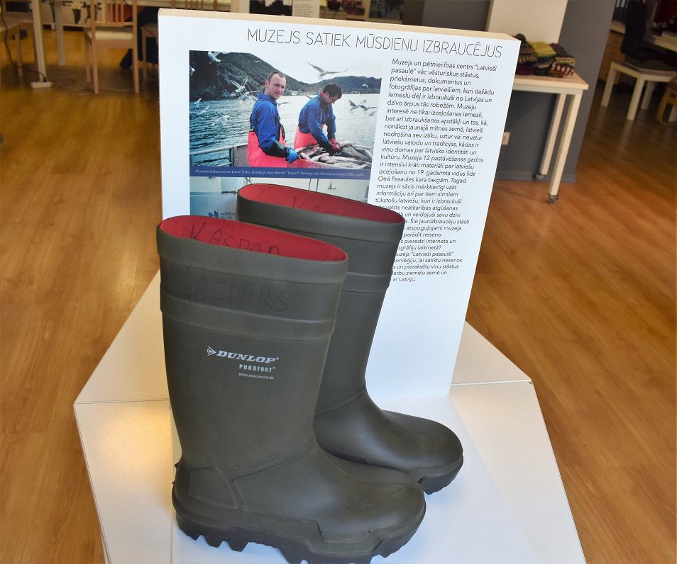 Rubber boots in the Latvians Abroad Museum and Research Centre
