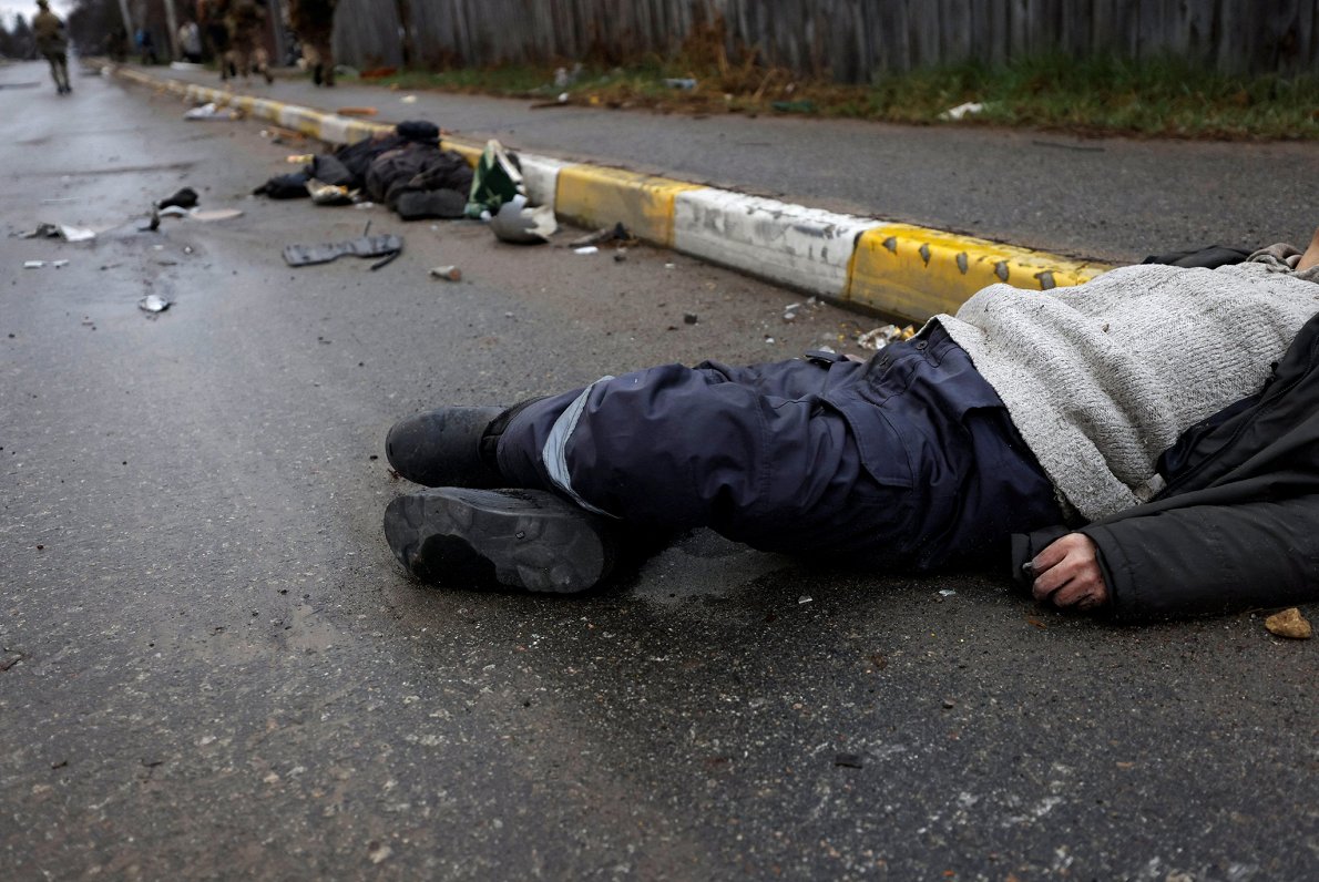 Убитые. Украина, Буча, близ Киева. Снимок сделан 02.04.2022, опубликован 03.04.2022
