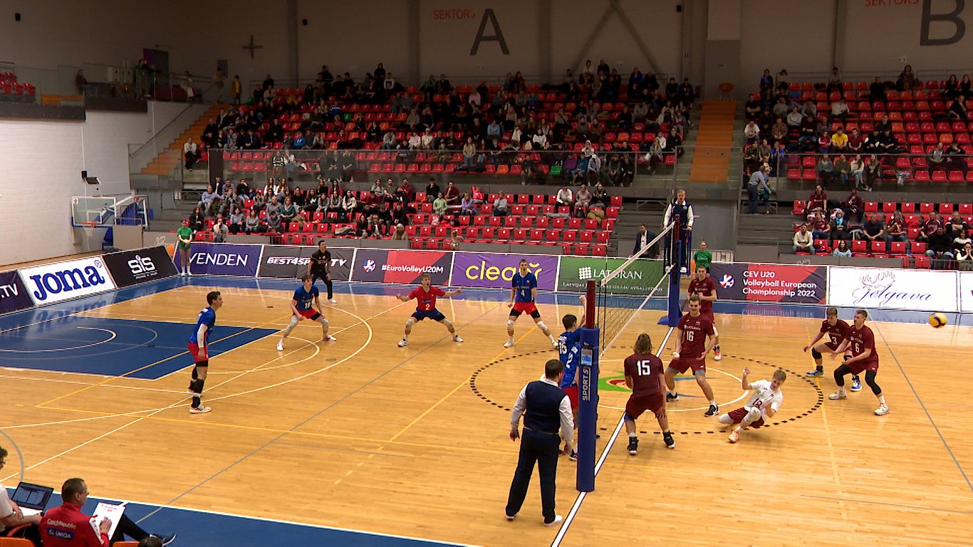 Epizode Latvijas un Čehijas volejbolistu spēlē U-20 Eiropas čempionāta kvalifikācijā