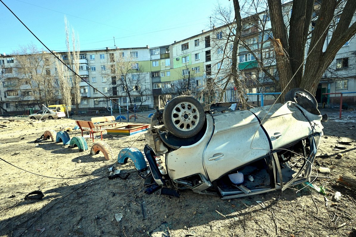 Severodoneckas pilsēta Ukrainā Krievijas iebrukuma laikā, 2022.gada marts.