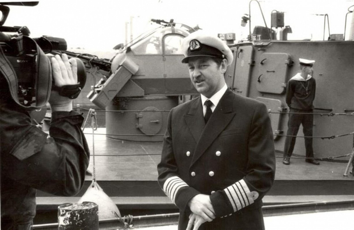 Первый командир Морских сил Латвии Гайдис Андрейс Зейботс