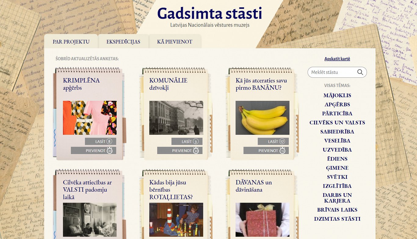 Latvijas Nacionālais vēstures muzejs izveidojis digitālu platformu “Gadsimta stāsti”