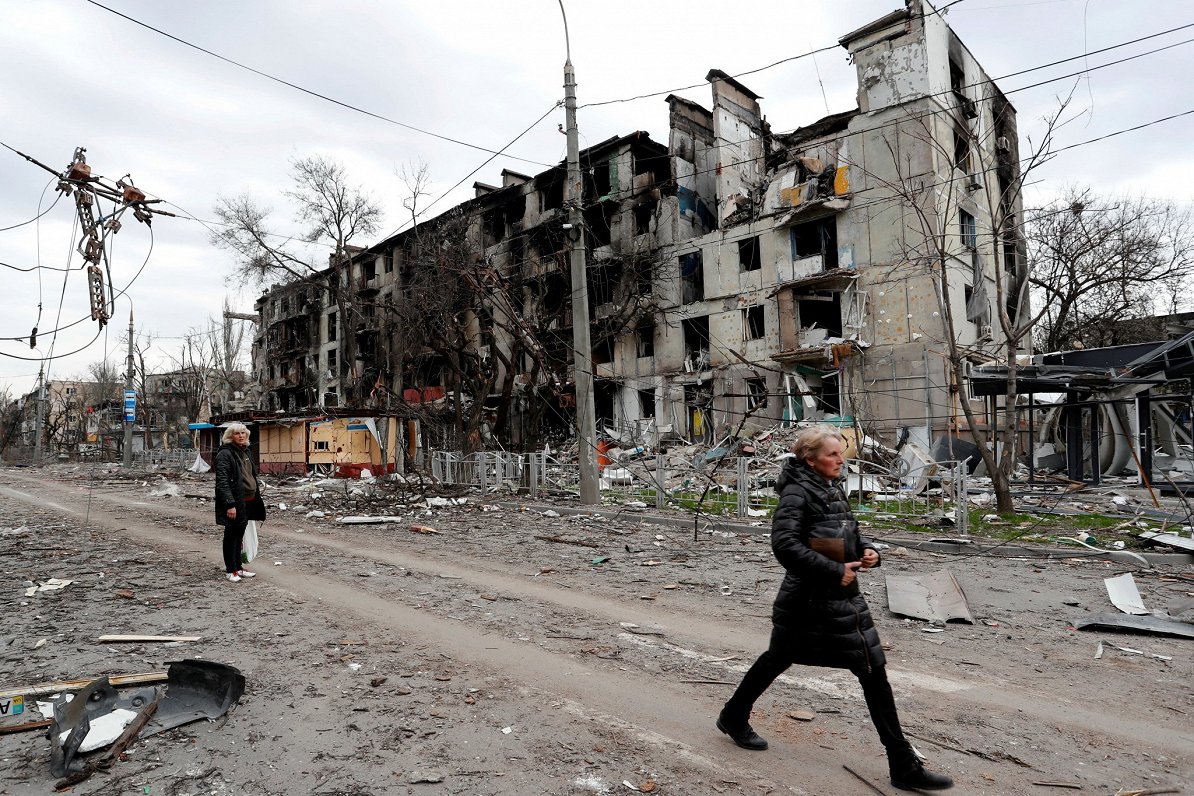 Krievijas uzbrukumā izpostītā Mariupoles pilsēta