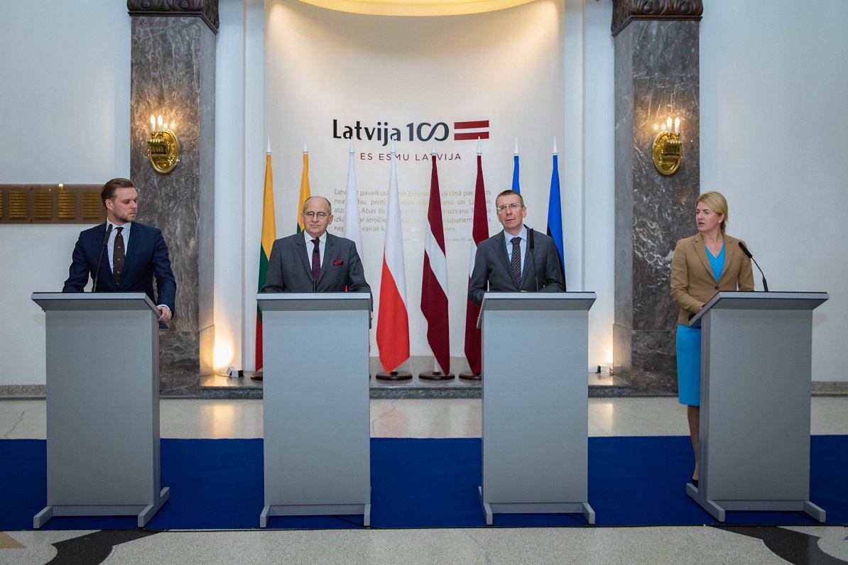 Baltic and Polish Foreign Ministers in Rīga, April 29, 2022