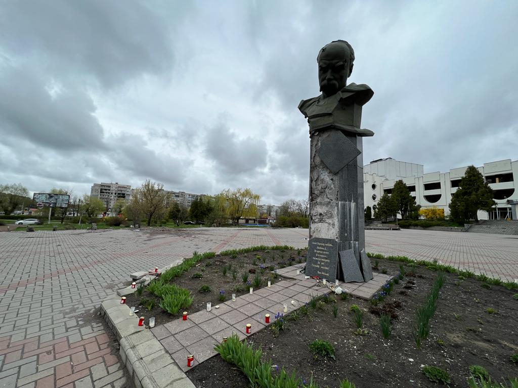 Ukrainas pilsēta Borodjanka pēc Krievijas spēku uzbrukumiem un okupācijas, 2022.gada aprīlis.