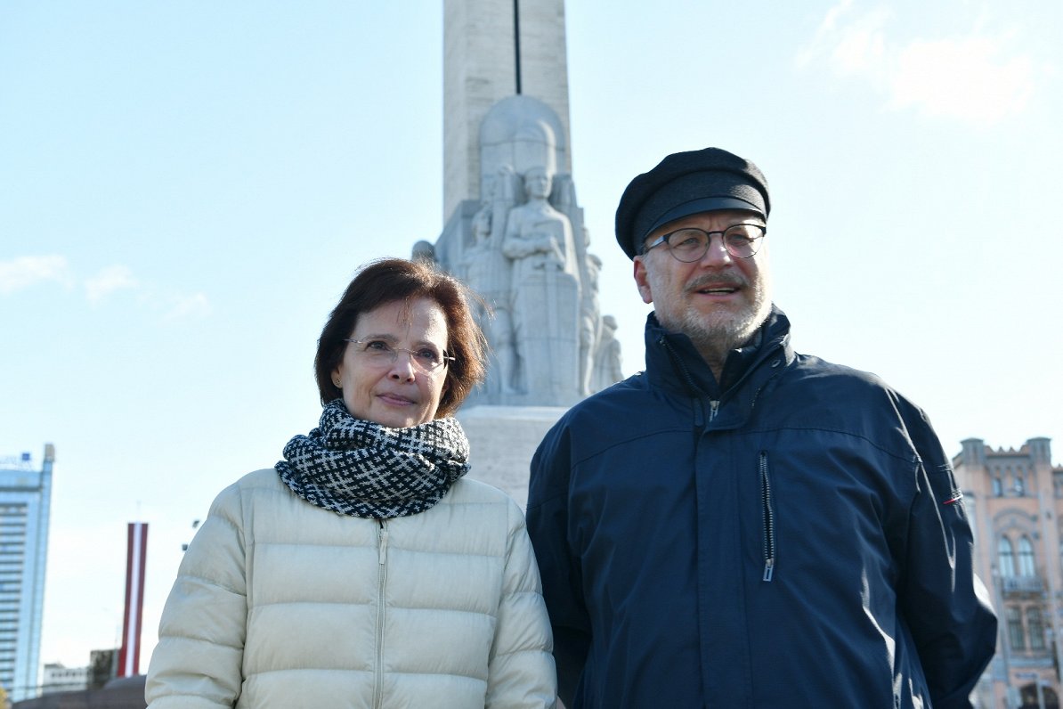 Президент Латвии Эгилс Левитс и его супруга Андра Левите на открытии Большой Толокит