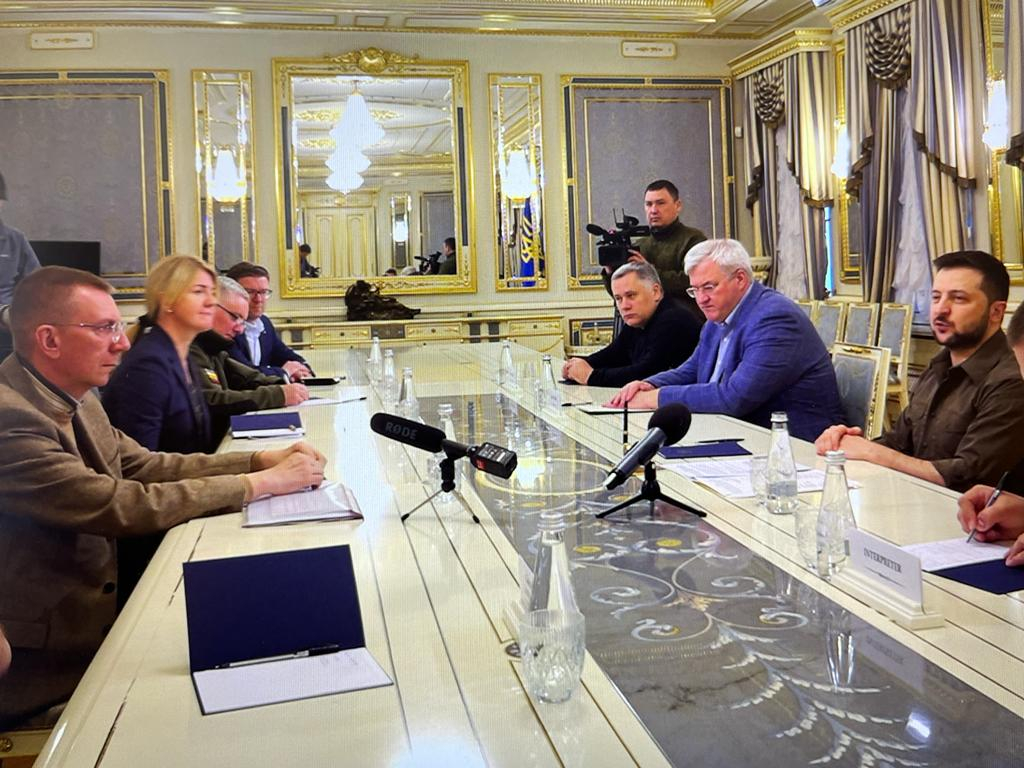 Baltijas valstu ārlietu ministri Kijevā tiekas ar Ukrainas ārlietu ministru Dmitro Kulebu un prezide...