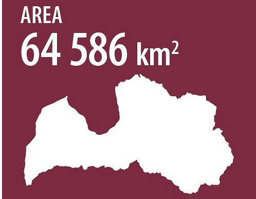 Latvia surface area graphic