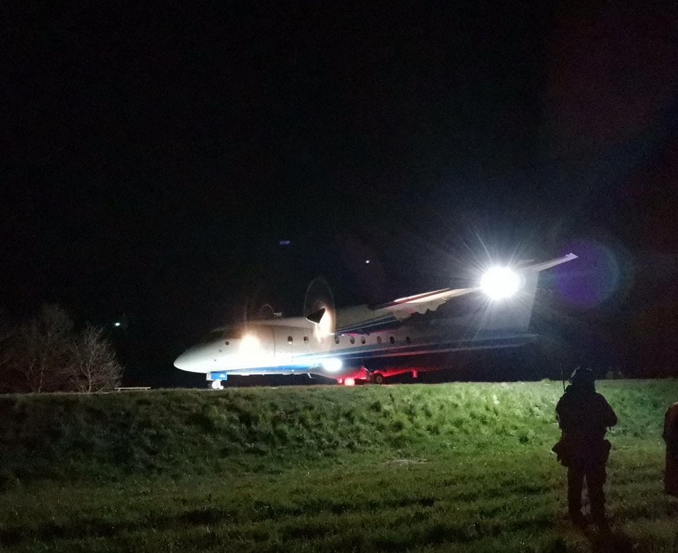 Aircraft landing on A9 highway