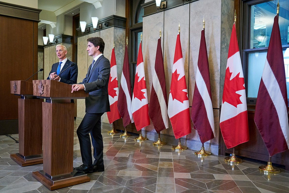 Kariņš and Trudeau joint press conference