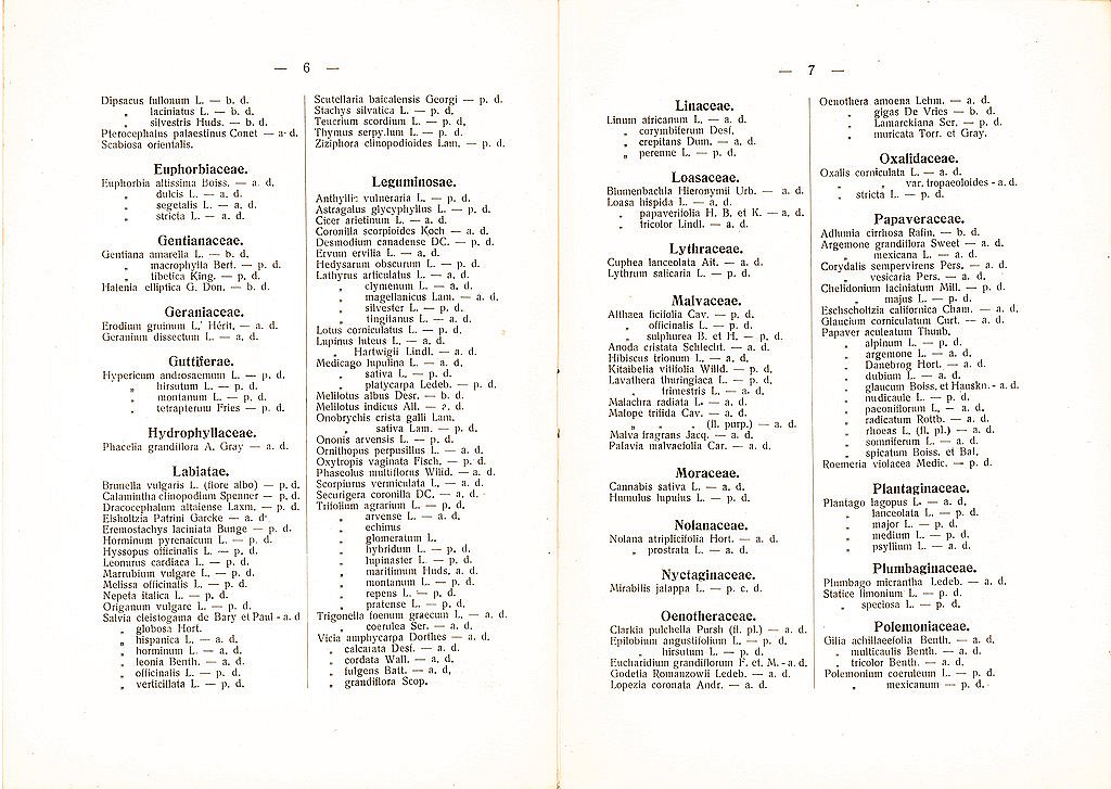 1924. gadā LU Botāniskā dārza izdotais sēklu katalogs “Index Seminum”