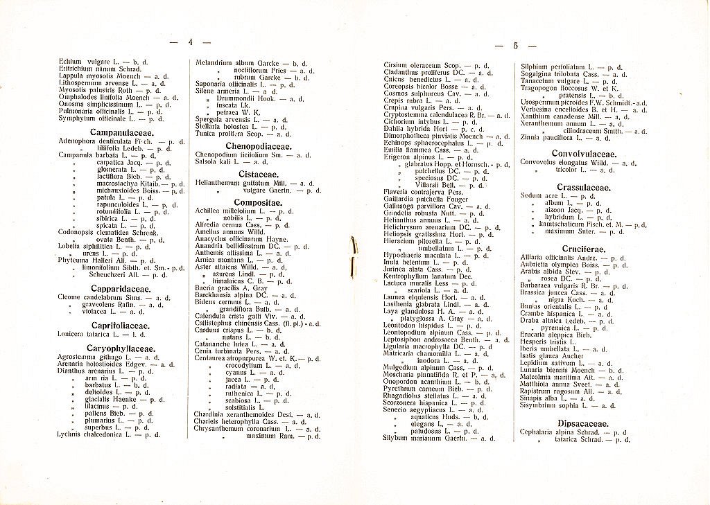 1924. gadā LU Botāniskā dārza izdotais sēklu katalogs “Index Seminum”
