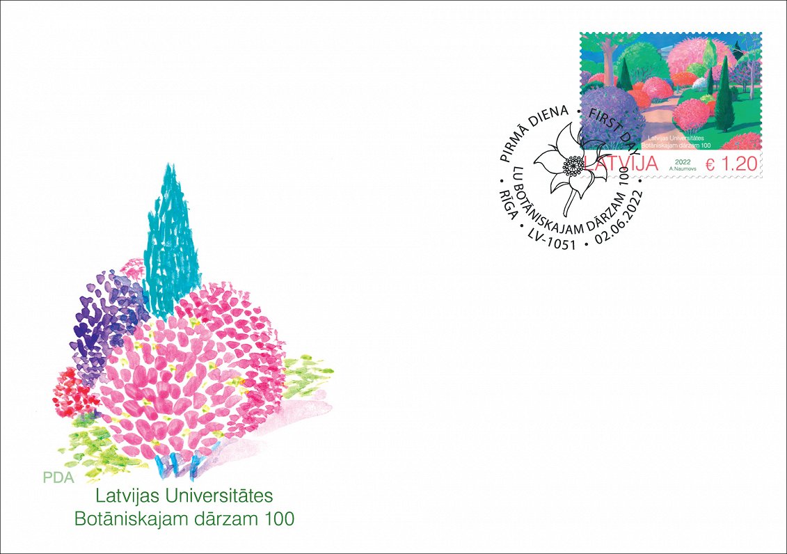 Latvijas Pasts izdod pastmarku Latvijas Universitātes Botāniskā dārza 100. jubilejā