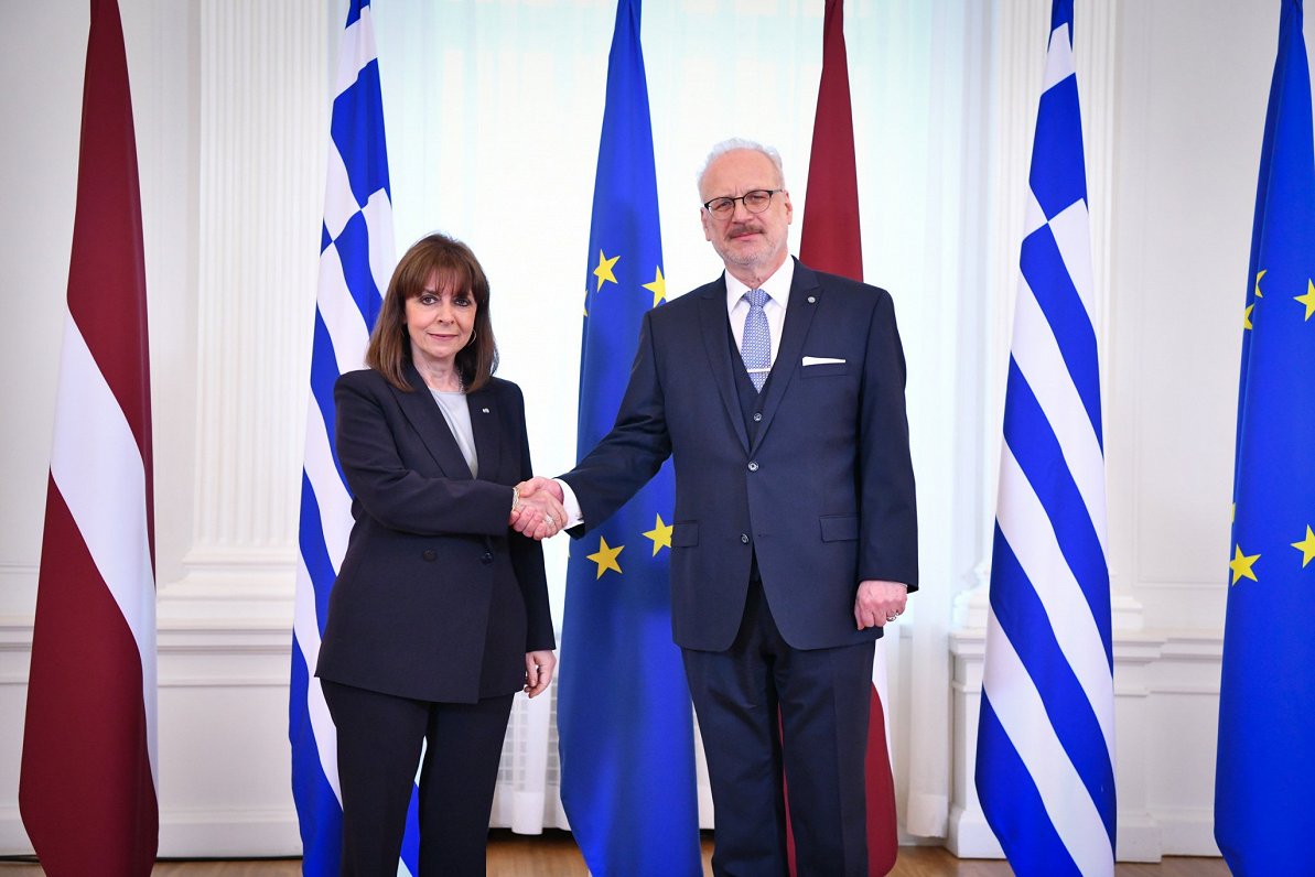 Grieķijas prezidentes Katerinas Sakellaropulas tikšanās ar Valsts prezidentu Egilu Levitu