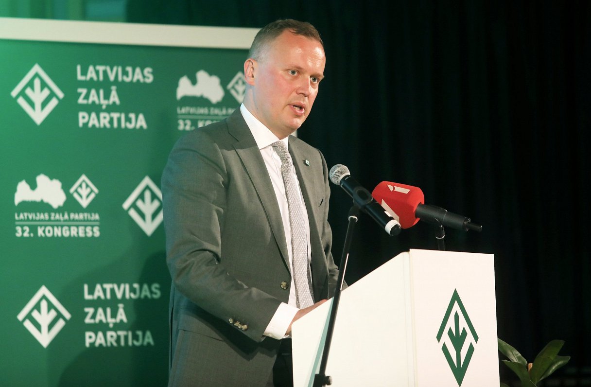 Latvijas Zaļās partijas valdes priekšsēdētājs un Saeimas deputāts Edgars Tavars piedalās Latvijas Za...