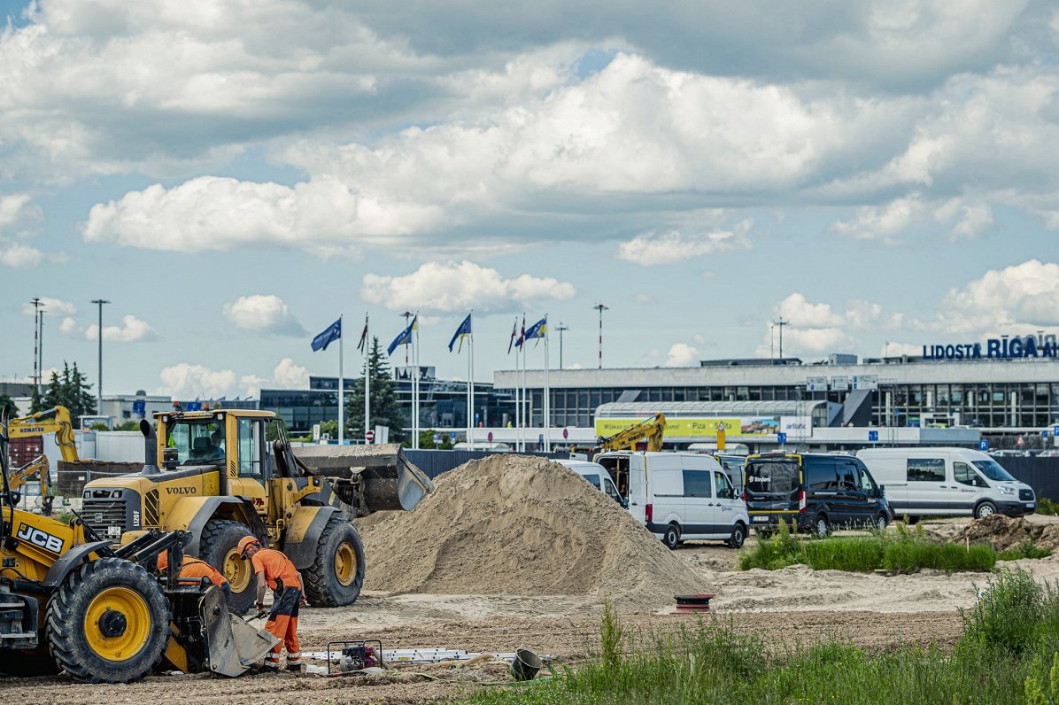 Rail Baltica construction works at Rīga Airport
