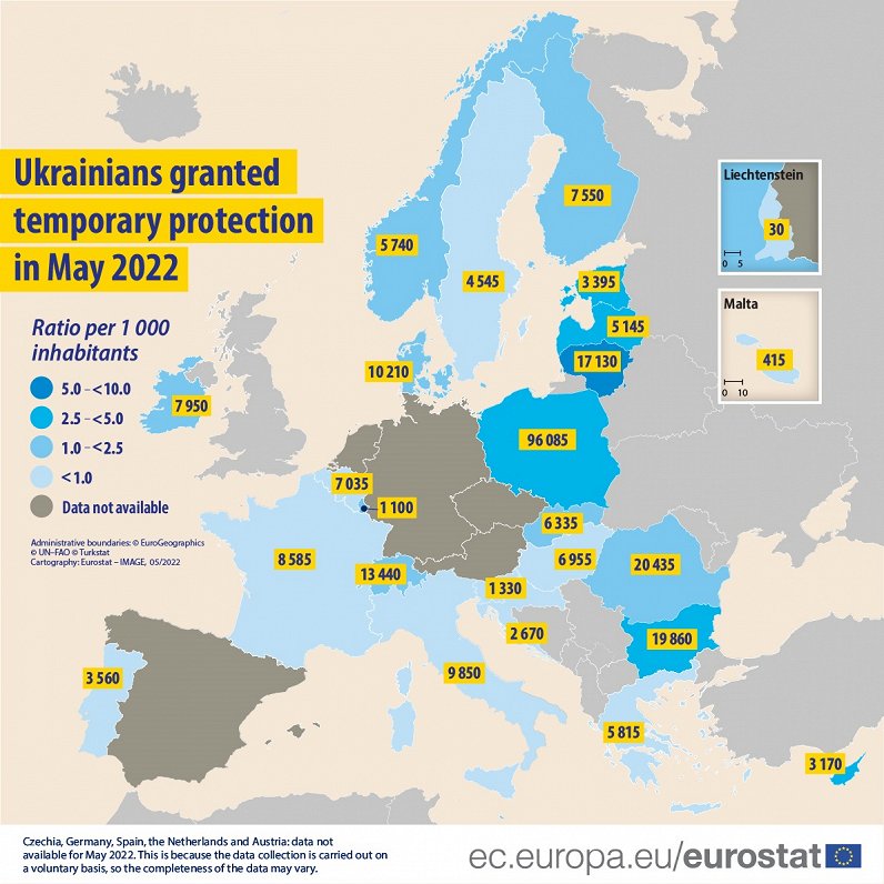 Ukrainian refugee protection, May 2022