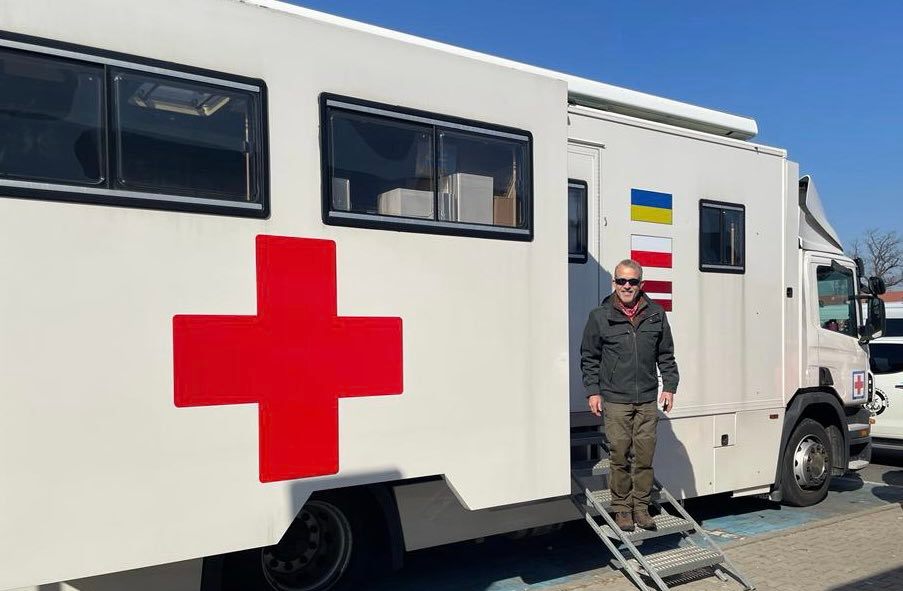 Jerry Wirth with mobile clinic in Ukraine