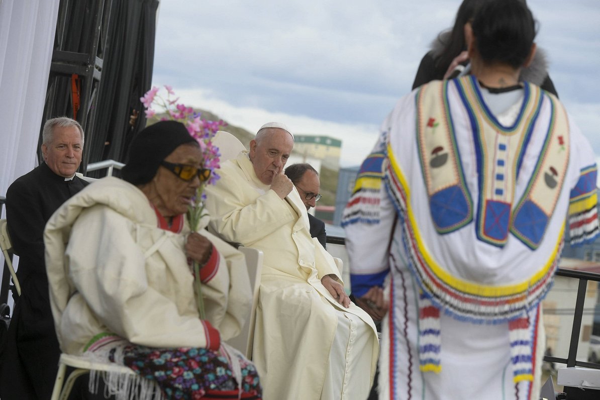 Pāvests Francisks vizītē Kanādā, 2022.gada jūlijs.