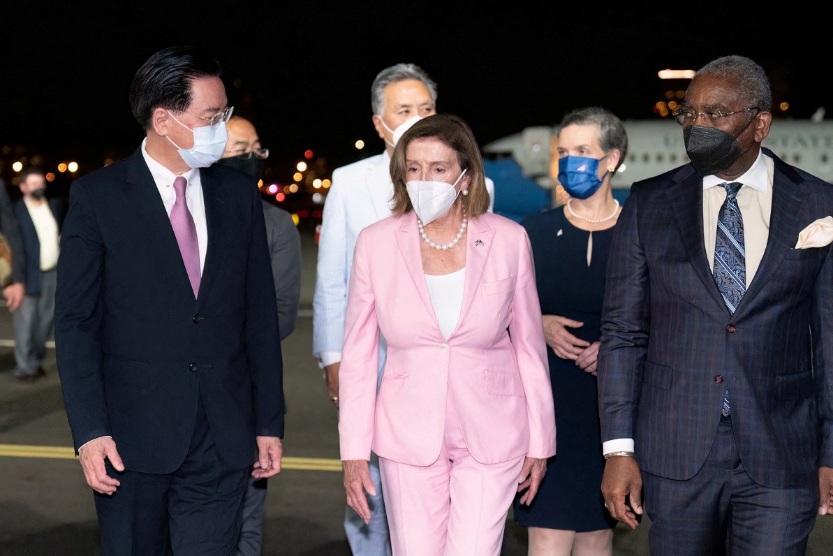 ASV Pārstāvju palātas spīkere Nensija Pelosi ieradusies Taivānā, 02.08.2022.