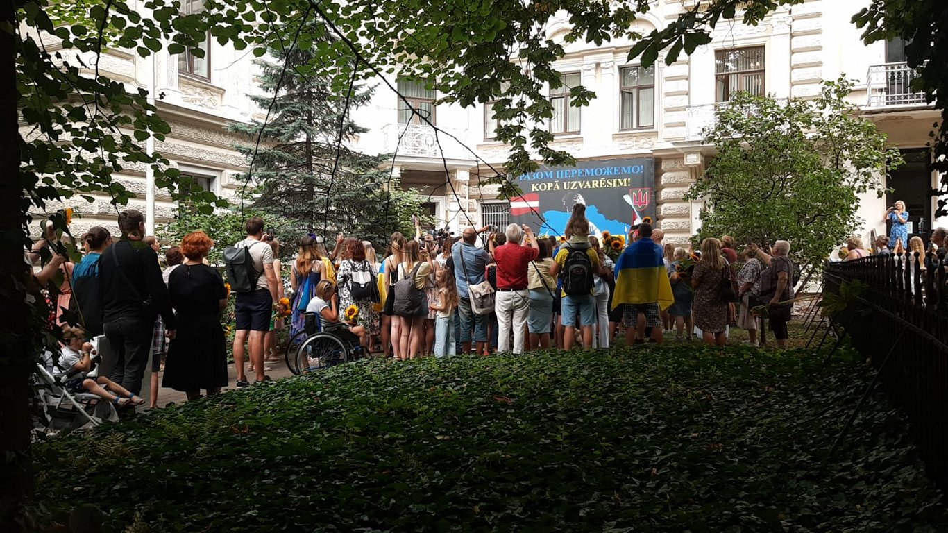 Флешмоб &quot;Дорога подсолнухов&quot; возле посольства Украины.