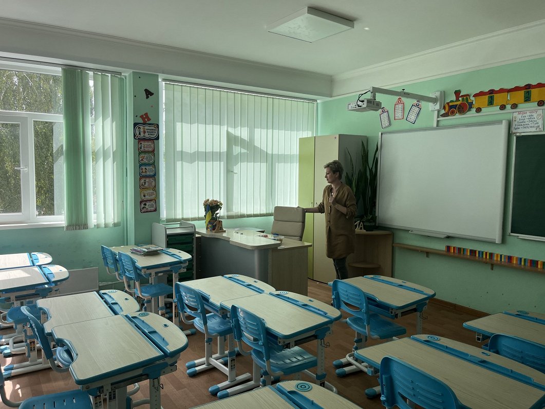 Kijivas skolā gatavojas jaunajam mācību gadam, 2022.gada augusts.