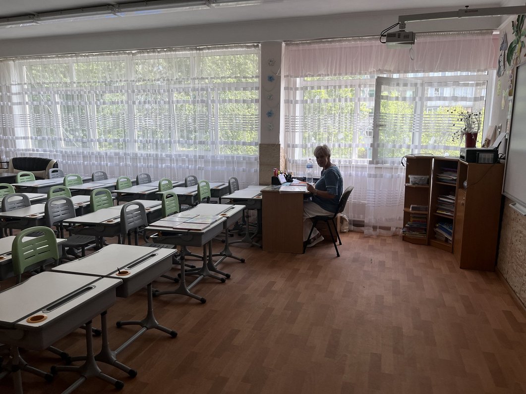 Kijivas skolā gatavojas jaunajam mācību gadam, 2022.gada augusts.