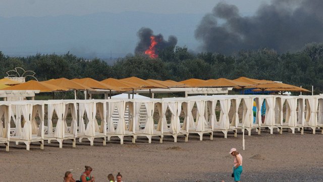 Krievijas kara lidlaukā Krimā nogranduši sprādzieni