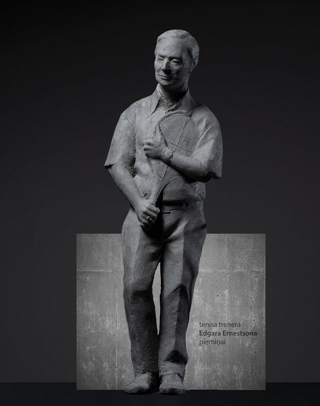 Skulptūra trenerim Edgaram Ernestsonam – makets