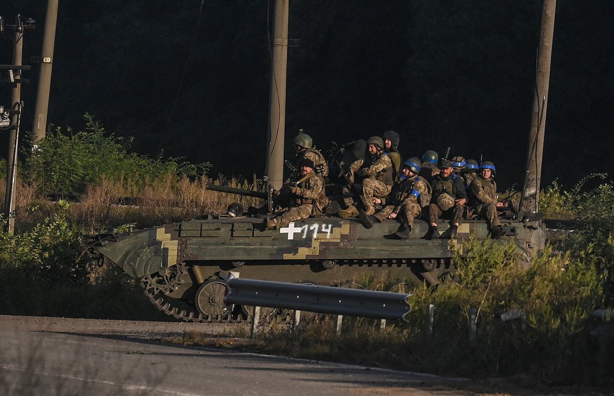 Ukraiņu armijas karavīri Harkivas reģionā. 2022. gada 9. septembris.