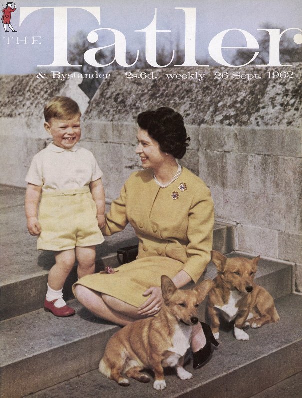 Lielbritānijas karaliene Elizabete II un princis Endrū 1962. gadā