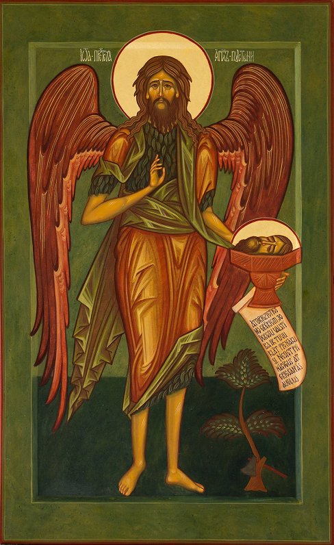 Svētais Jānis Kristītājs, Tuksneša eņģelis - fragments (gleznojusi Evija Rudzīte)