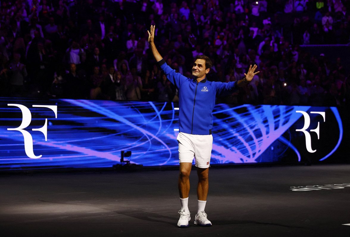 Rodžers Federers pēc tenisista karjerā pēdējās spēles