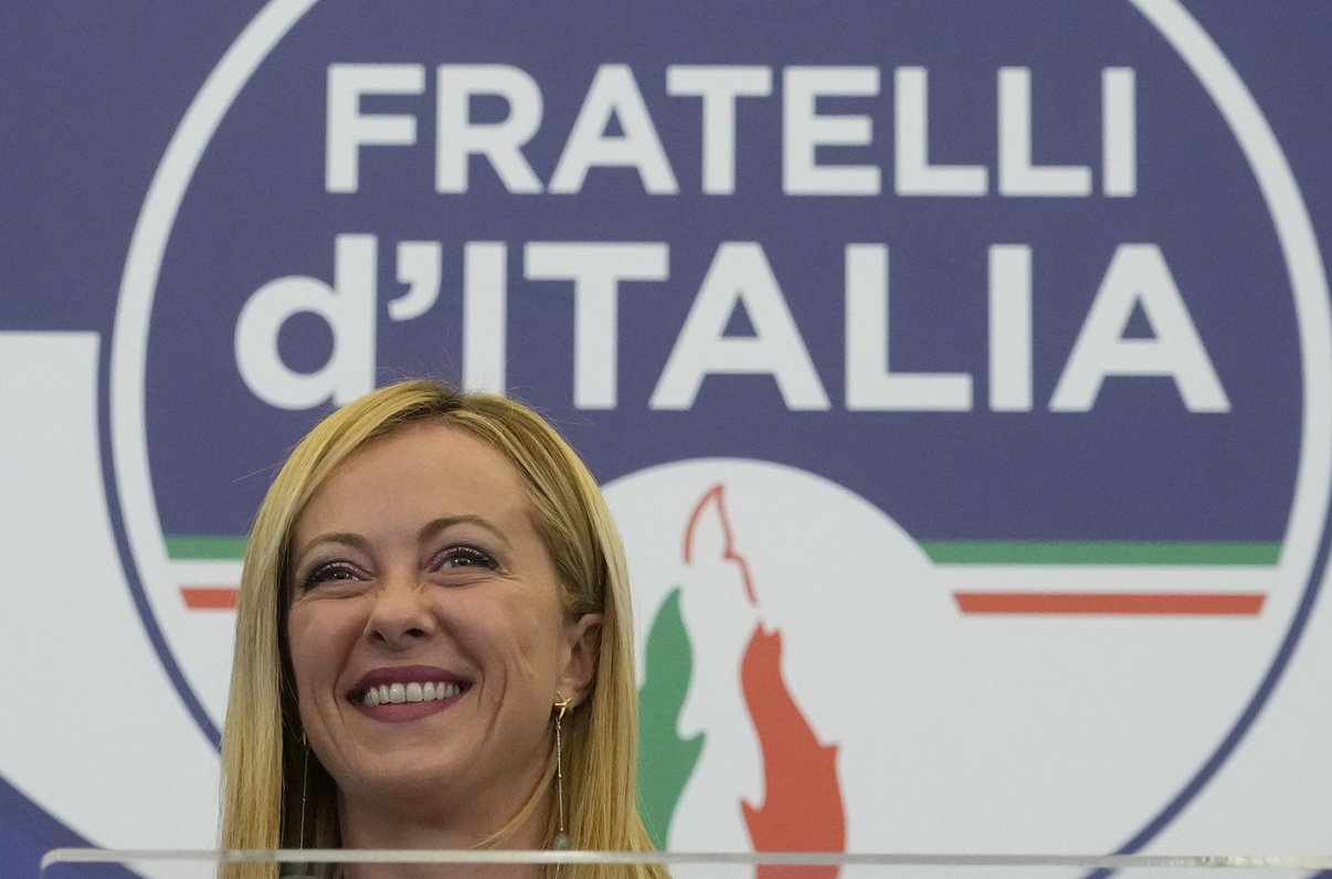 Itālijas nacionālkonservatīvās partijas &quot;Fratelli d'Italia&quot; (&quot;Itālijas brāļi&quot;) l...