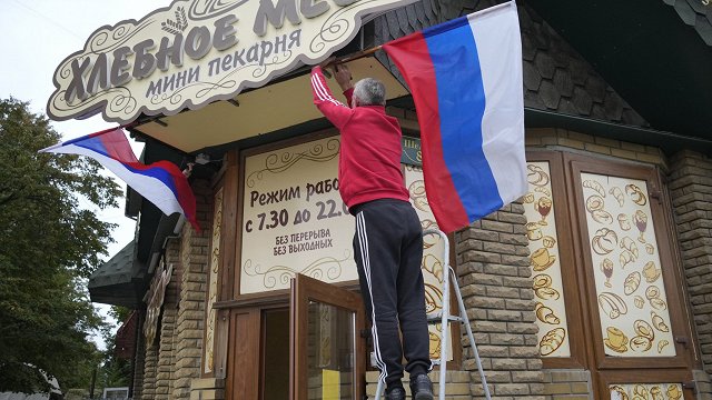Krievija gatavojas paziņot okupētajās Ukrainas teritorijās sarīkotā viltus referenduma rezultātus