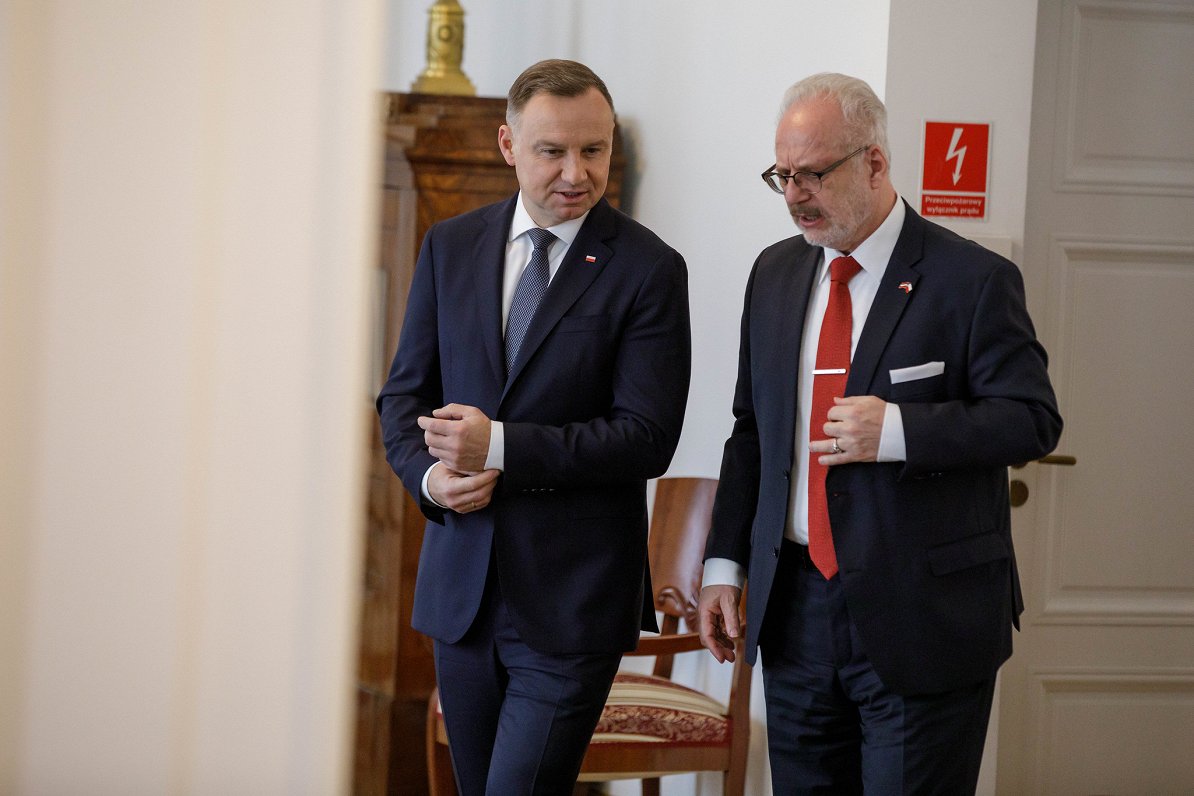 President Egils Levits in Warsaw with President Andrzej Duda