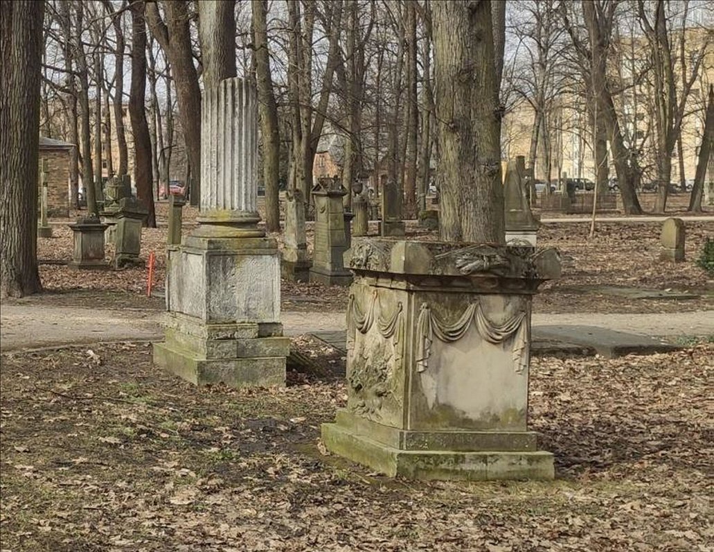 Vērmaņu dzimtas kapa pieminekļi 2021. gada aprīlis pirms restaurācijas/ rekonstrukcijas uzsākšanas.