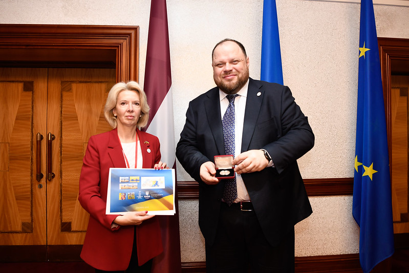Saeimas priekšsēdētāja Ināra Mūrniece Zagrebā, Horvātijā, tiekas ar Ukrainas parlamenta priekšsēdētā...