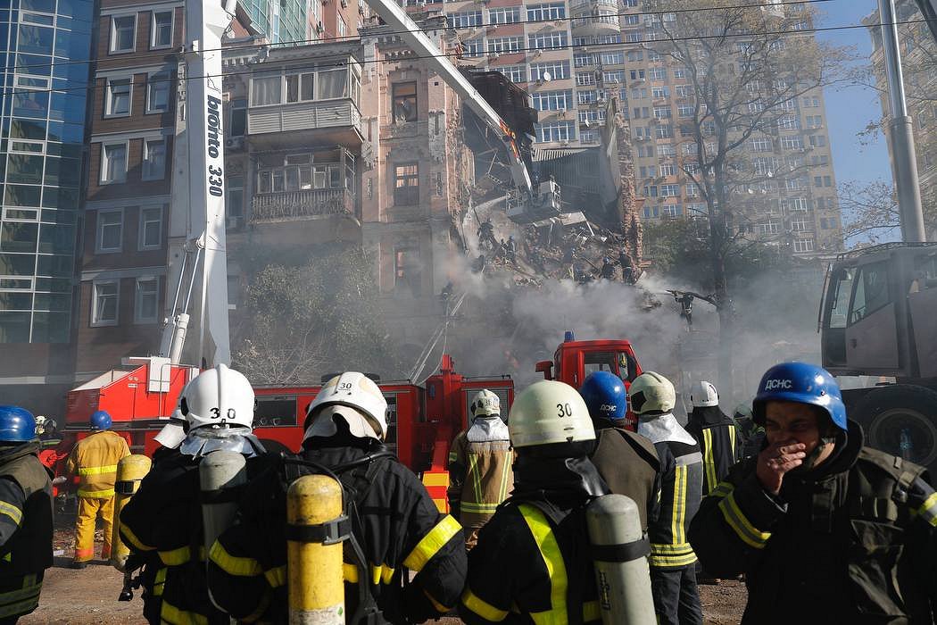 Последствия атаки Киева дронами-камикадзе 17.10.2022